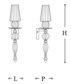 Dimensiones de la lámpara de pared Albatros Opera Italamp